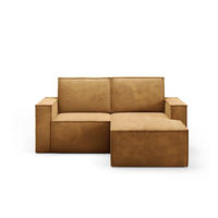 ECKSOFA Orto Gelb, Zweisitzer Kordecksofa linke seite - Gelb, Holzwerkstoff/Textil (180/141cm) - Bettso