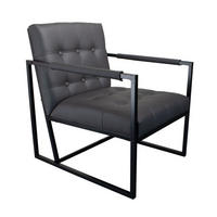 LOUNGESESSEL JONES Kunstleder Dunkelgrau - Schwarz/Grau, Textil/Metall (53/73/69cm) - SVITA