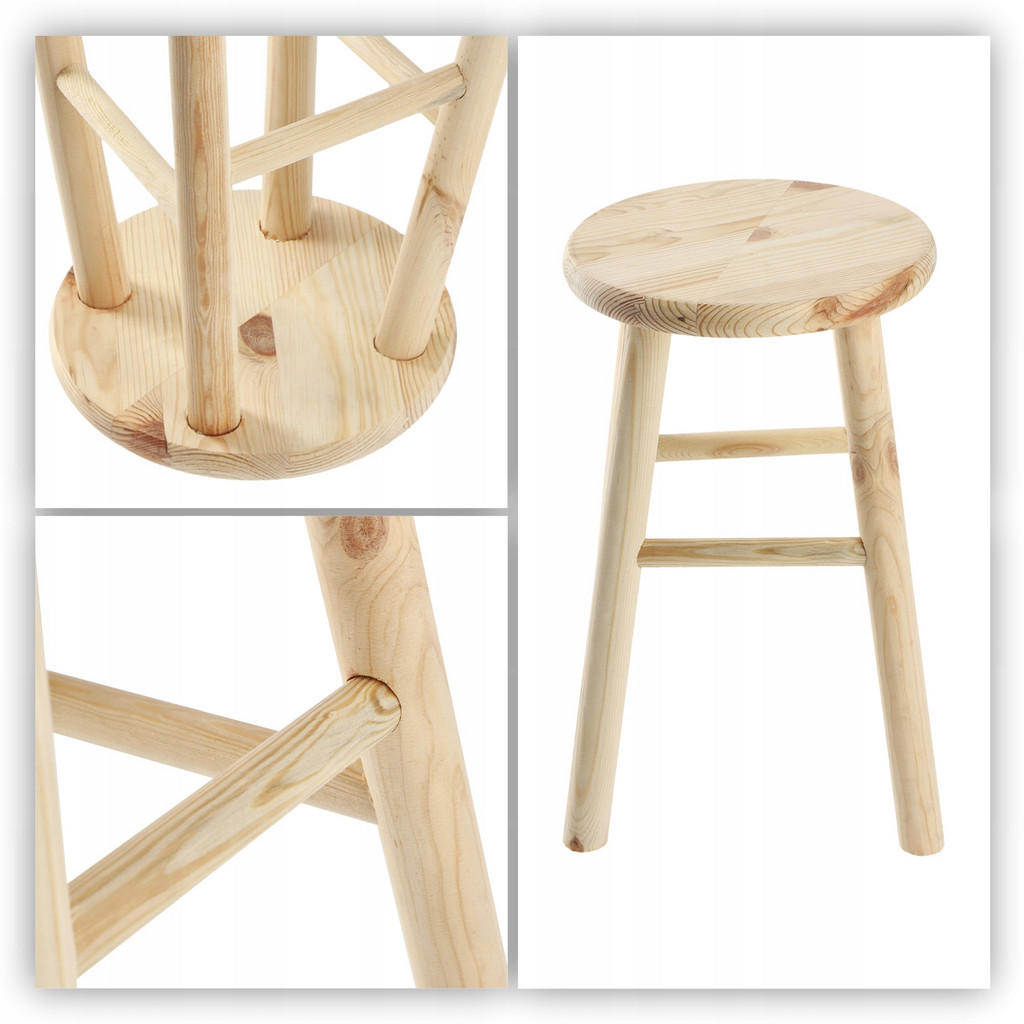 Thumbnail - Kadax Holzhocker, Natur, Holz, 29x45 cm, Wohnzimmer, Hocker, Sitzhocker