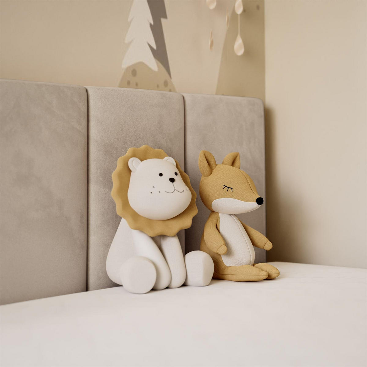 BOXBETT ELZA MINI mit Topper 90x200 cm Royal Velvet 180 - Beige, Textil - Lookway