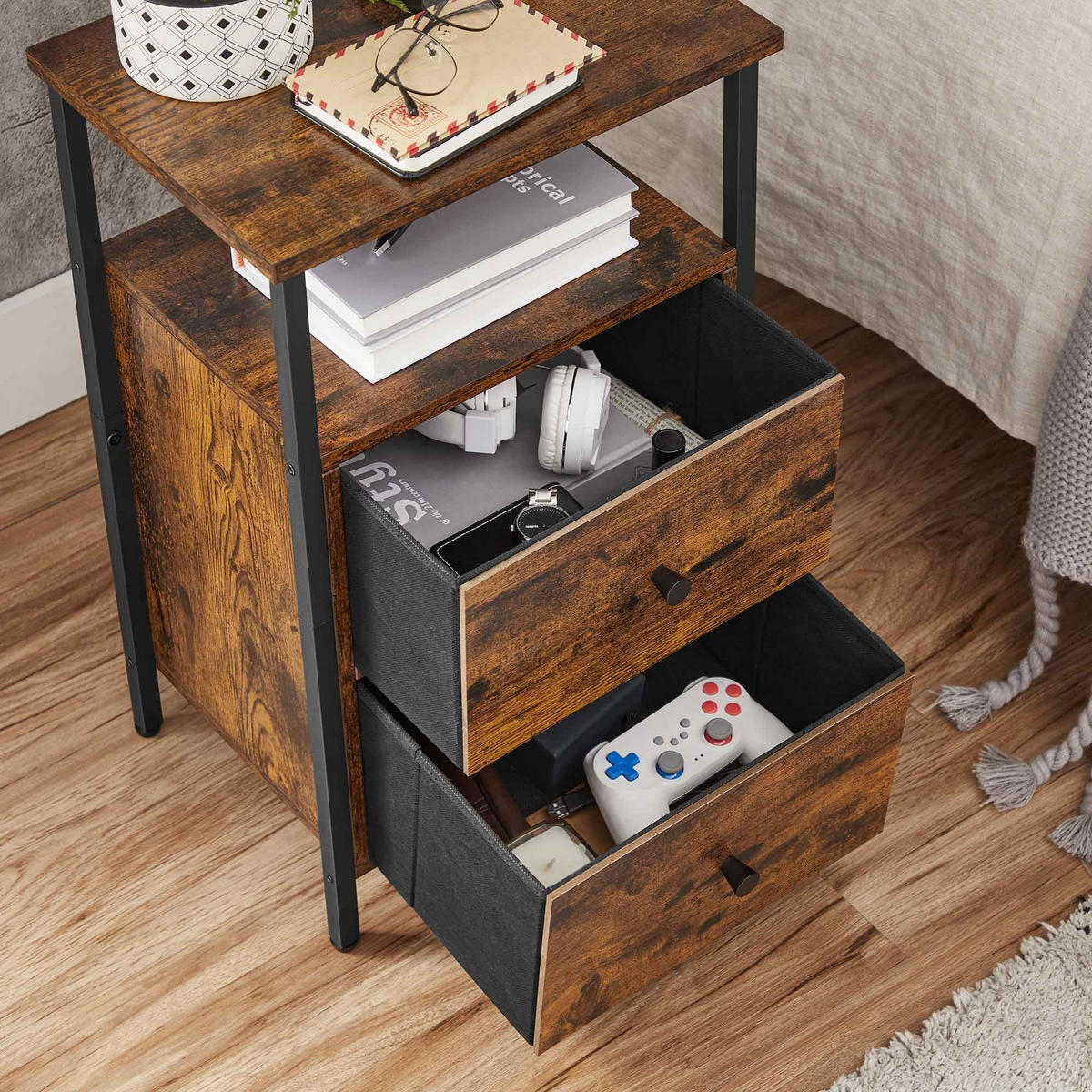 NACHTTISCH BEISTELLTISCH - Braun, Holzwerkstoff (28/60/38cm) - Hansiro