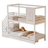 ETAGENBETT 90/200 cm Weiß mit Sicherheitszaun und Stauraum - Weiß, Holz (90/200cm) - OKWISH