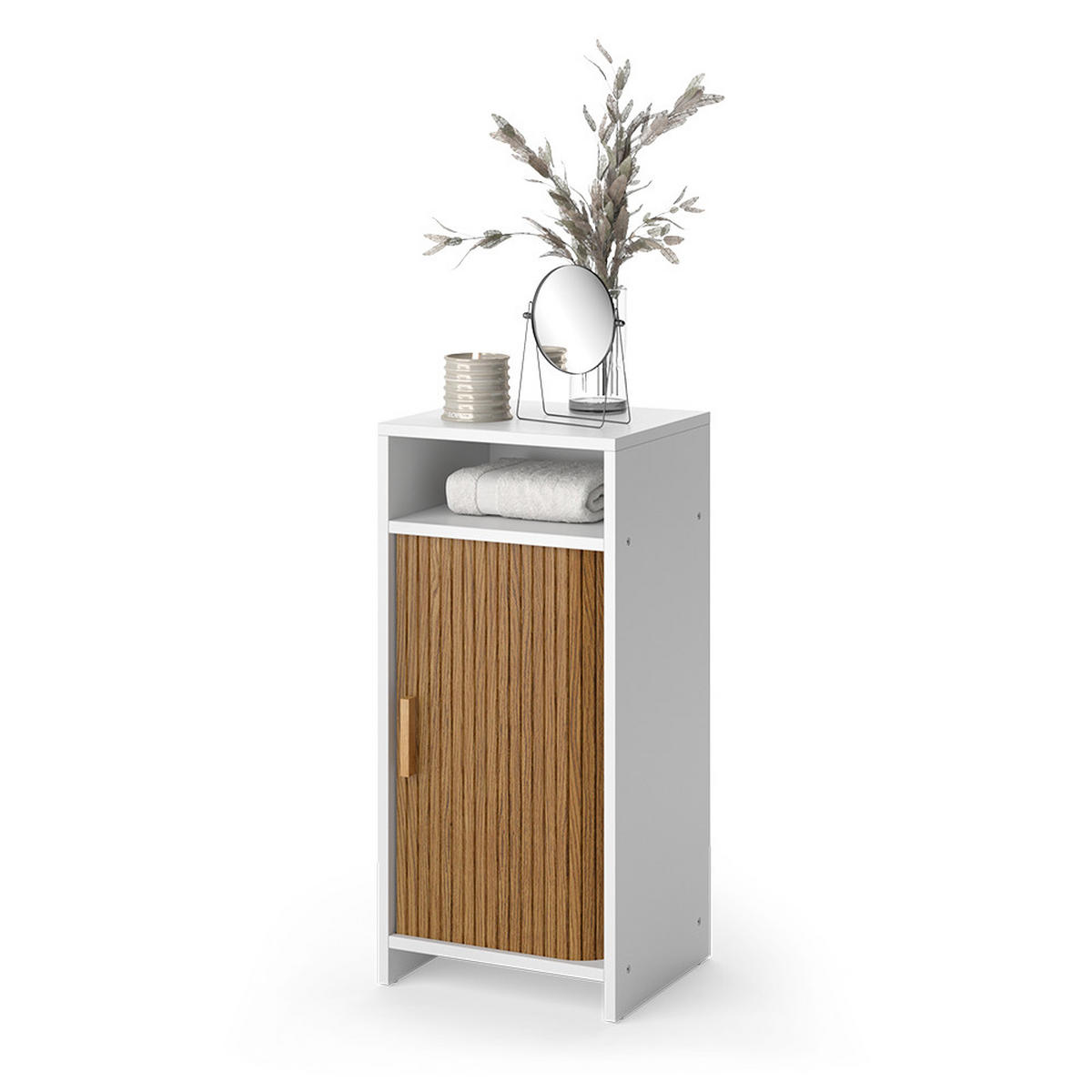MIDISCHRANK Norea, Eiche/Weiß, 34 x 72.5 cm - Eichefarben/Weiß, Holzwerkstoff (34/72.5/30cm) - Vicco