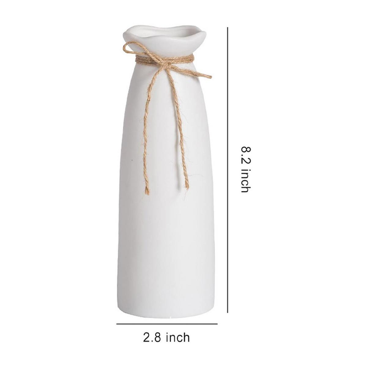 VASE 7 x 7 x 21 cm Keramik - Weiß, Keramik (21cm) - LIBRATON