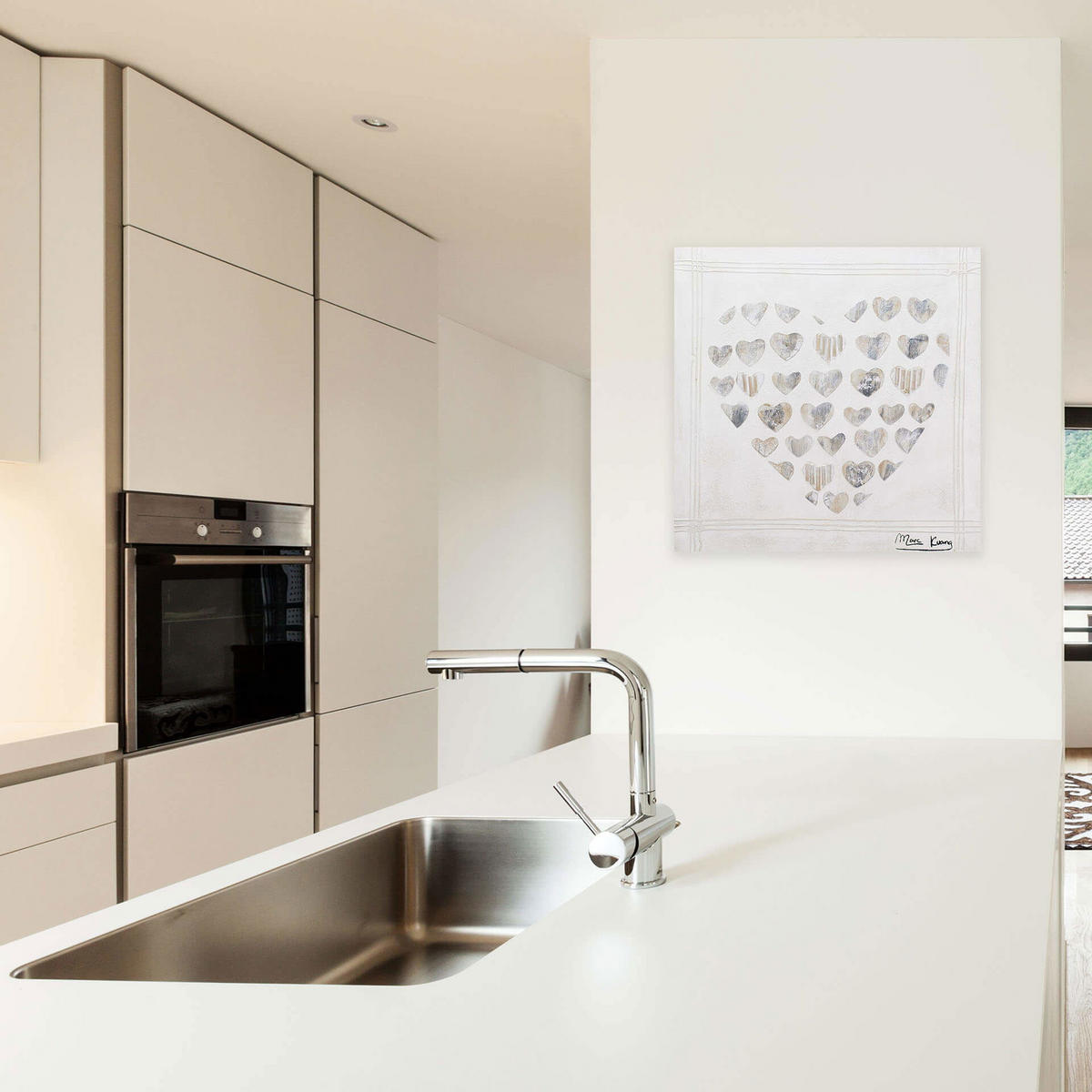 ACRYLBILD HANDGEMALT 80/80 cm - Grau, Holz/Textil (1.78/80cm) - KUNSTLOFT