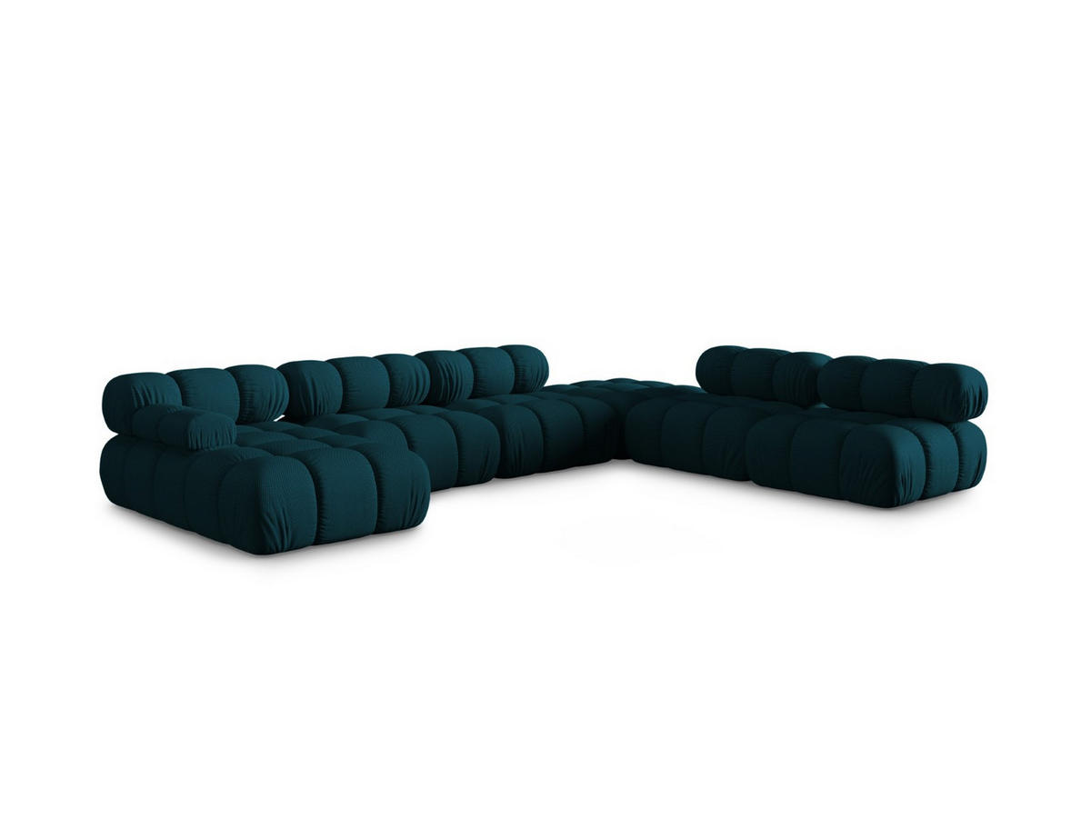PANORAMASOFA modular rechts Bellis aus 3D-Stoff marineblau 7 Sitzplätze - Blau, Textil (282/70/376cm) - Micadoni