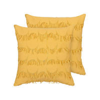DEKOKISSEN 2er-Set Gelb 45/45 cm Agastache - Gelb, Textil (45/45cm) - Beliani