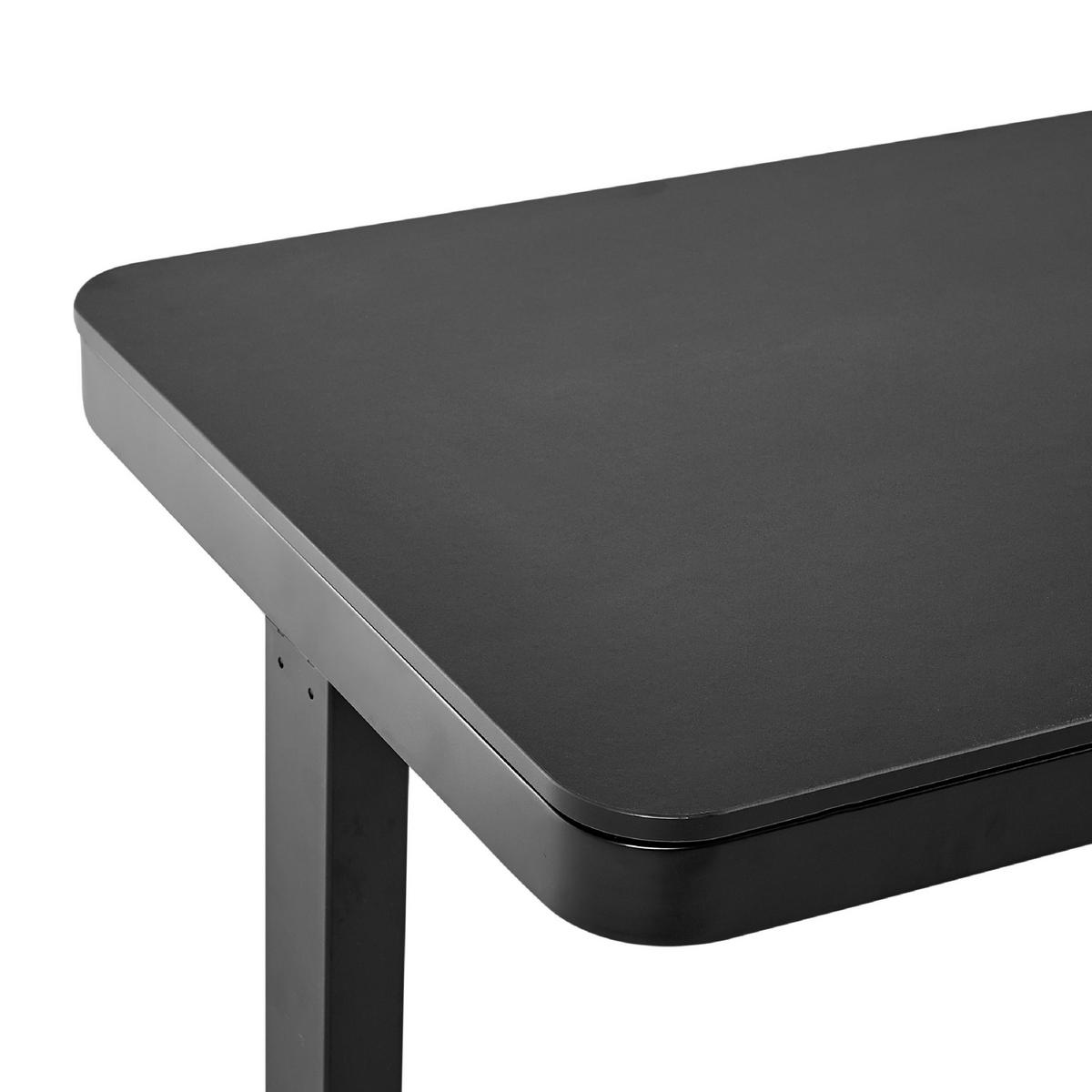 SCHREIBTISCH schwarz 120/60/72-122 cm Kenly - Schwarz, Holzwerkstoff (60/120/72cm) - Beliani