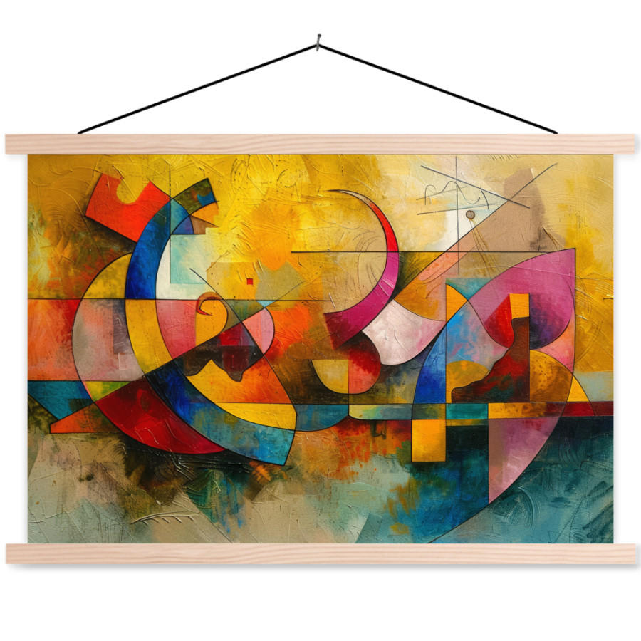POSTER Kunst - Abstrakt - Modern 60x40 cm - Gelb, Textil (60/40/0.15cm) - MuchoWow