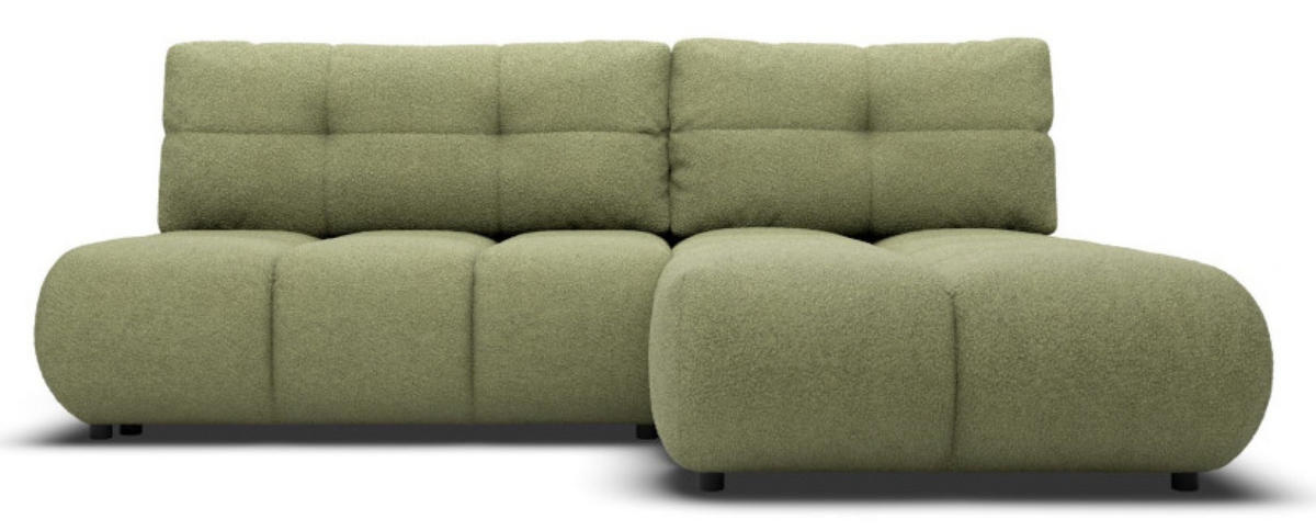 ECKSOFA Grün MILA Ausziehbar Ohne Armlehnen Rechts - Grün, Textil (177/230cm) - Sepro Meble