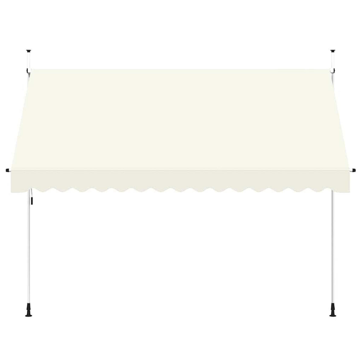 EINZIEHBARE Markise Handbetrieben 350 cm Cremeweiß - Creme, Textil (350/1/1cm) - furnicato