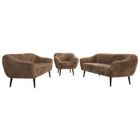 SEDACIA ZOSTAVA 3+3+1 PIRS - Hnedá Manšester - Čierne nohy - hnedá/čierna, kompozitné drevo/textil (180/75/74cm) - MKS