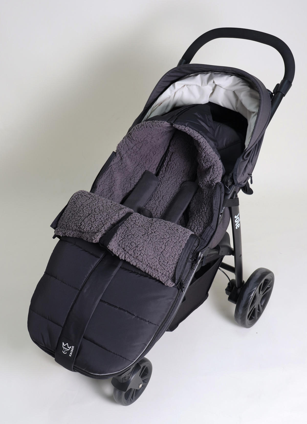 KINDERWAGEN-FUSSSACK Mila, black - Schwarz Hochglanz, Textil (48/7/105cm) - Kaiserbaby
