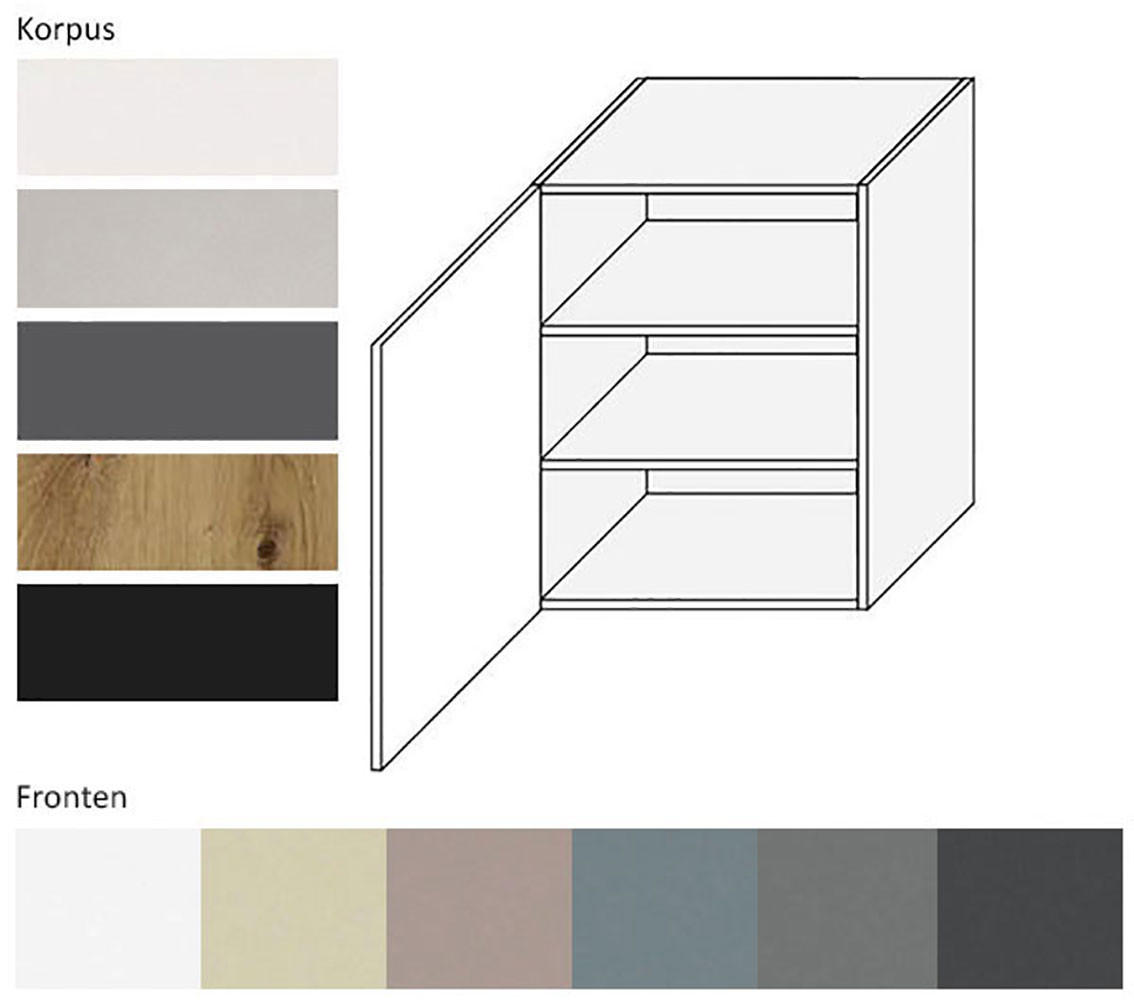 KÜCHENHÄNGESCHRANK Kvantum W2/60 Beige Matt / Eiche Artisan Matt 60 / 32,5 / 72cm - Beige/Eiche Artisan, Holz/Holzwerkstoff (60/72/32.5cm) - Feldmann-Wohnen