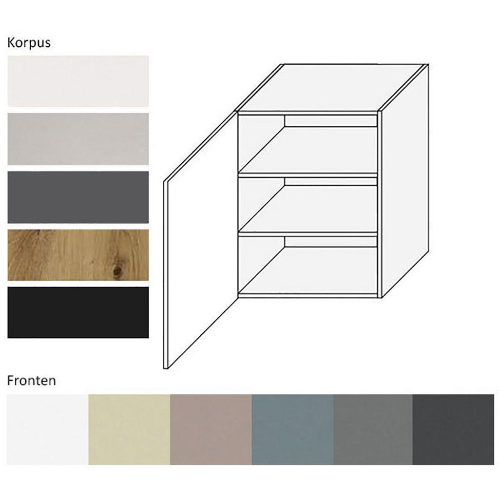 Thumbnail - Feldmann-Wohnen Küchenhängeschrank, Mintgrün, Schwarz, Metall, 2 Fächer, Rechteckig, 60x72x32.5 cm, Küchen, Küchenmöbel,...
