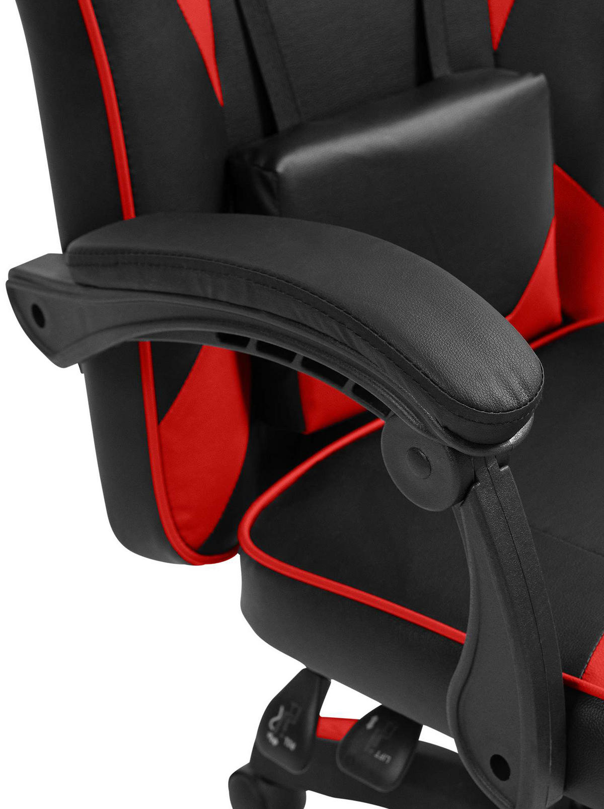 BÜROSTUHL Calyx Kunstleder schwarz/rot - Rot/Schwarz, Metall (60/121/59cm) - TPFLiving