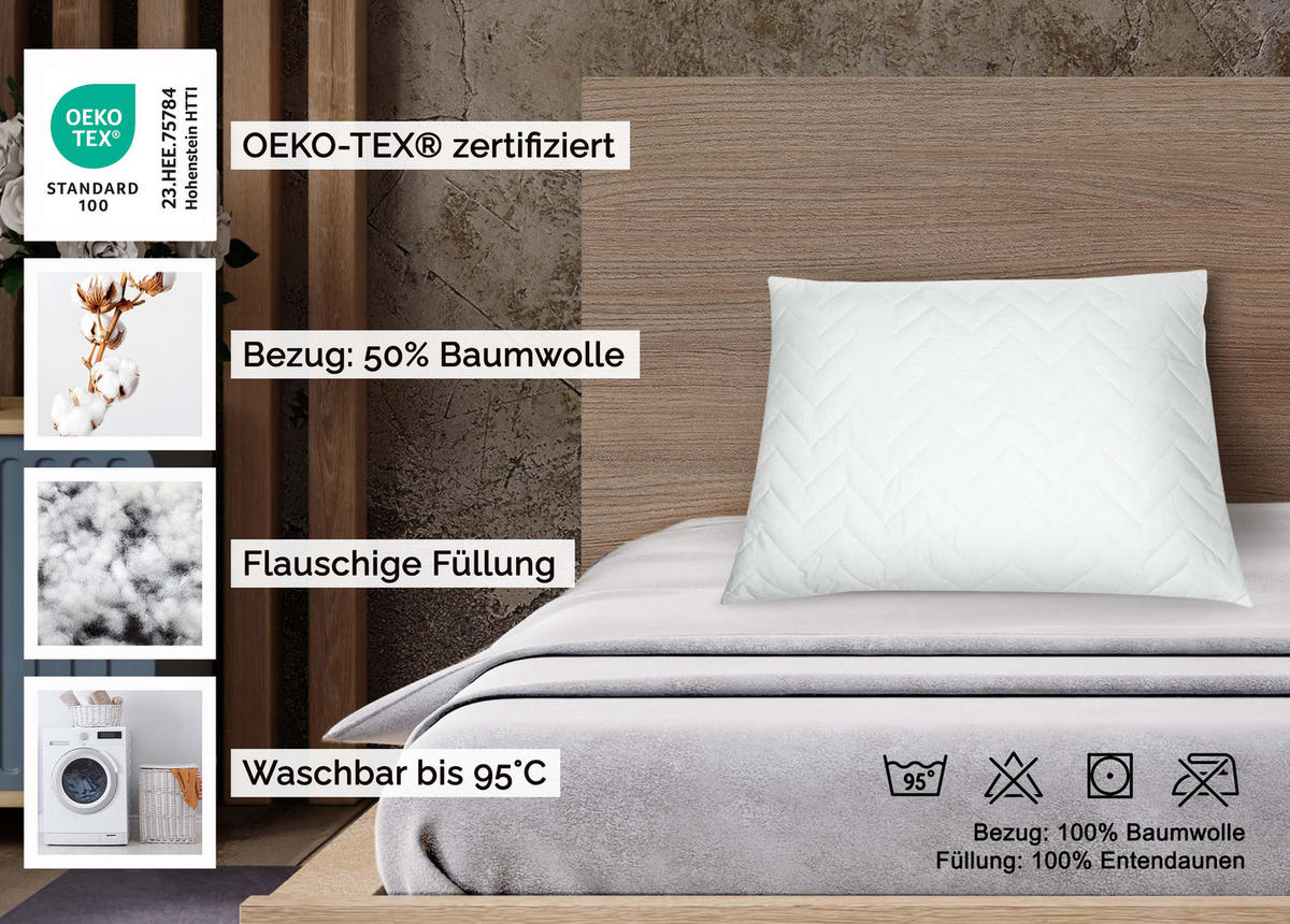 KISSEN, 60x80 cm, 50% Polyester, 50% Baumwolle, Weiß - Weiß, Textil (60/80cm) - Zollner