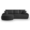 ECKSOFA Teddy L Schwarz, Bouclé-Stoff, links - Schwarz, Textil (270/170cm) - Beautysofa