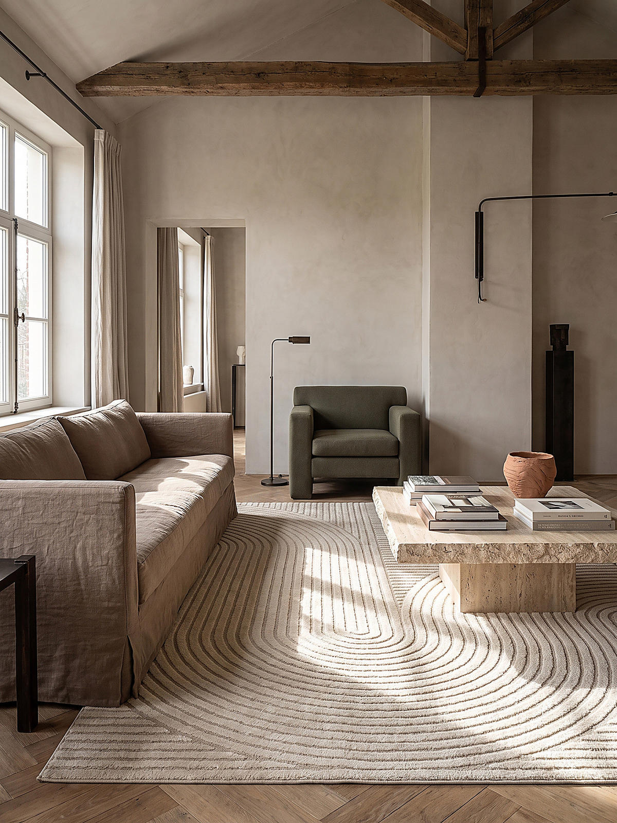 TEPPICH Kurzflor CETINA Geometrisch Polypropylen-Polyester Beige 300 x 400 cm - Beige, Textil (300/400cm) - KADIMA DESIGN