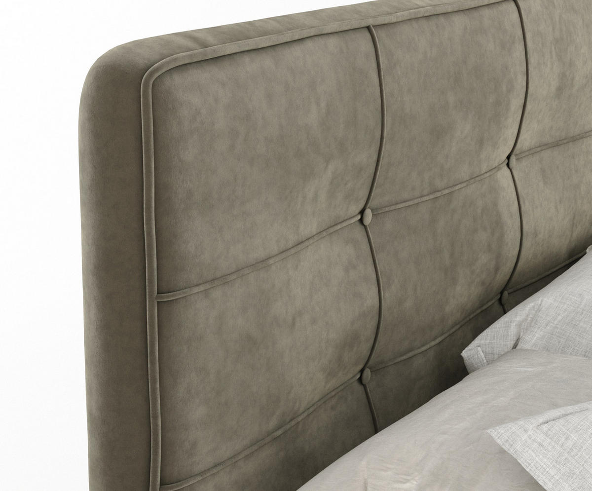 BOXSPRINGBETT Semplice Taupe 140/200 cm - Taupe/Schwarz, Holz/Holzwerkstoff (140/200cm) - Maison de Reve