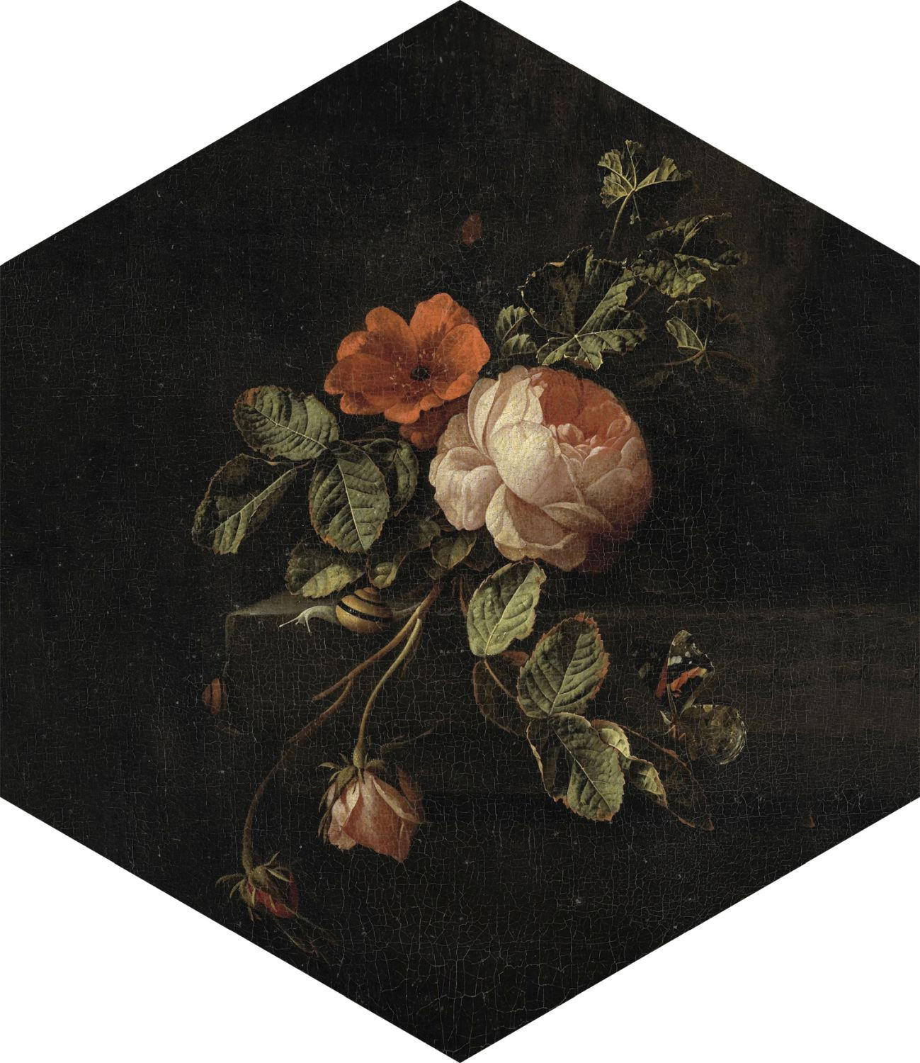 WANDTATTOO Blumenstillleben 140 x 161 cm - Schwarz, Papier (140/161/161cm) - ESTAhome