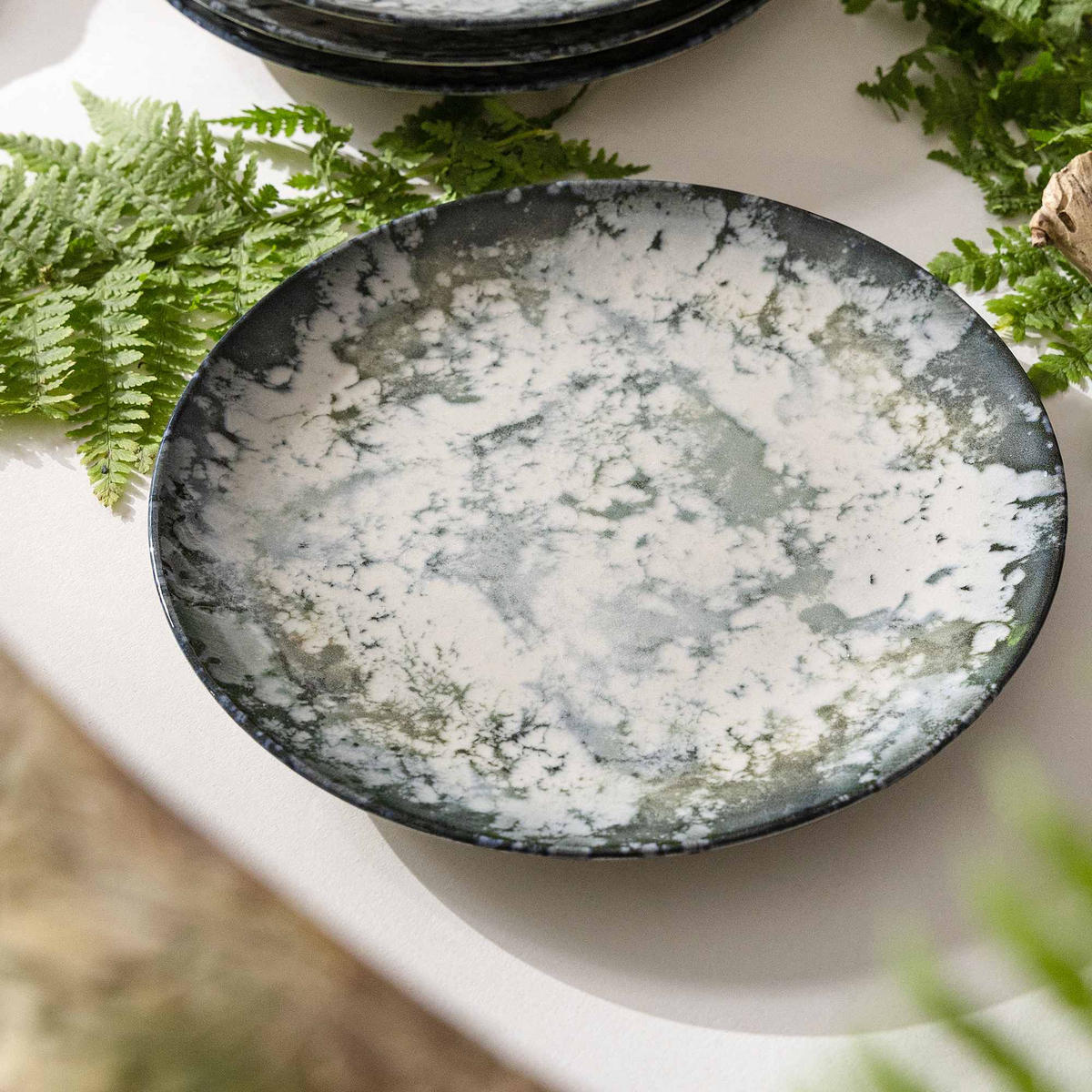 TELLER-SET FINGO 6-tlg Dessertteller Hartporzellan - Creme, Keramik (20/1/20cm) - KONSIMO®