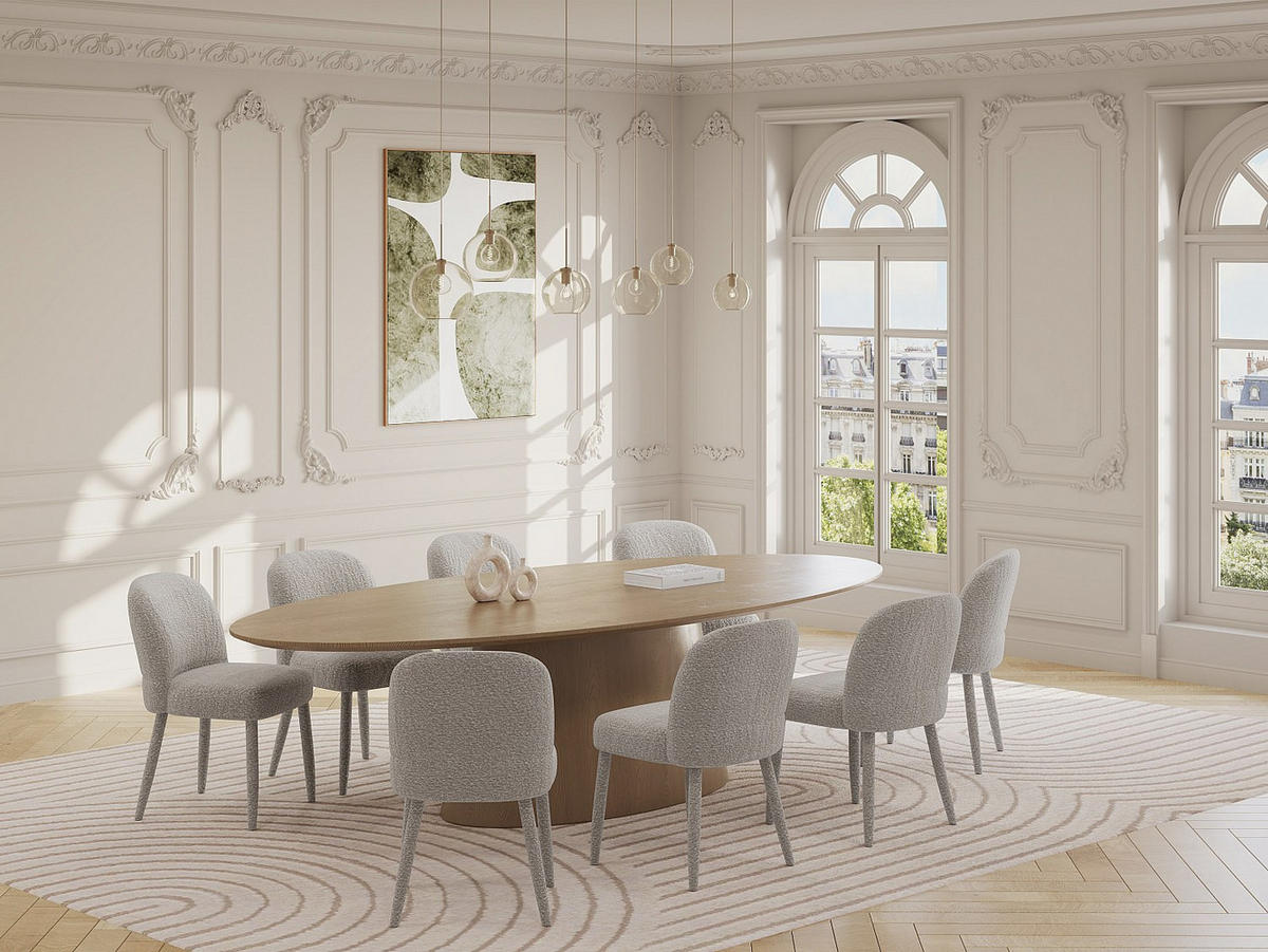 SET aus 2 Stühlen mit strukturiertem Stoff - Beige - MUKLEA - Beige, Textil (50/82/60cm) - Vente-Unique