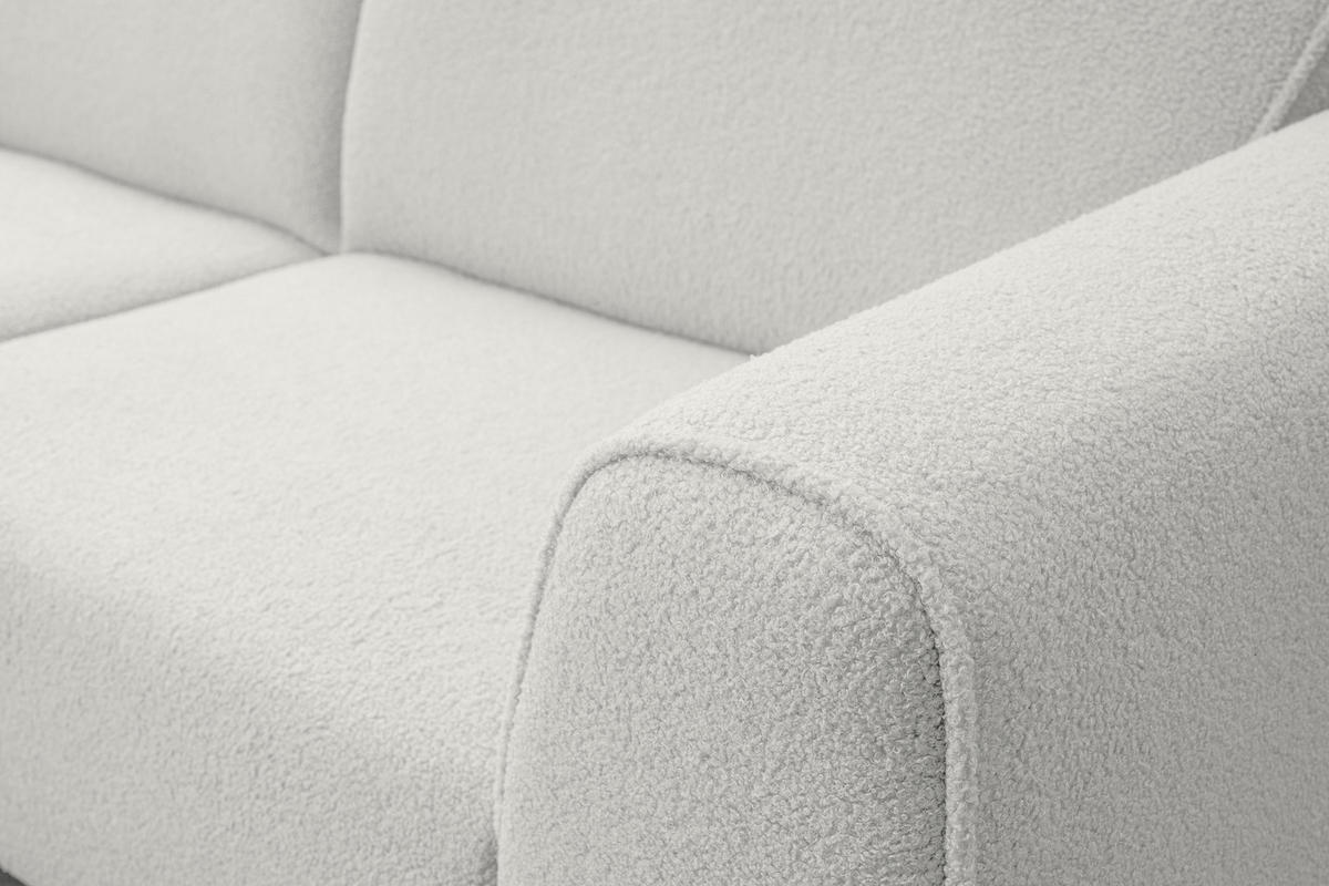 ECKSOFA Mula in L-Form, Coach Farbe: Weiß, Bouclé-Stoff, Ottomane Links - Weiß, Textil (210/274cm) - VENASI MÖBEL