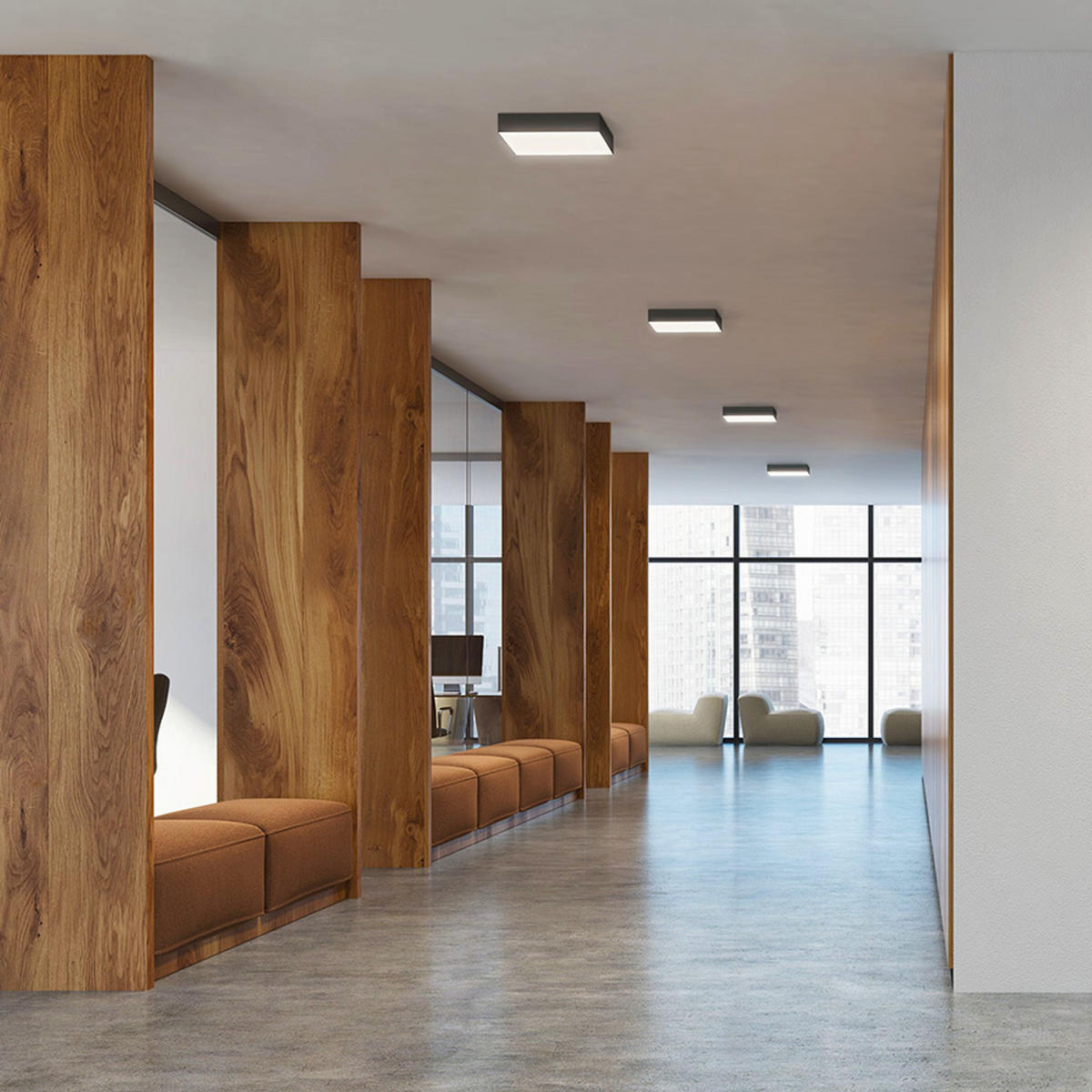 DECKENLEUCHTE LARISA SQ 30 DIMM Schwarz 30 W - Schwarz, Metall (30/30/58cm) - Rendl