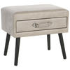 NACHTTISCH beige Kunstleder Eurostar - Beige/Schwarz, Kunststoff/Textil (50/46/35cm) - Beliani