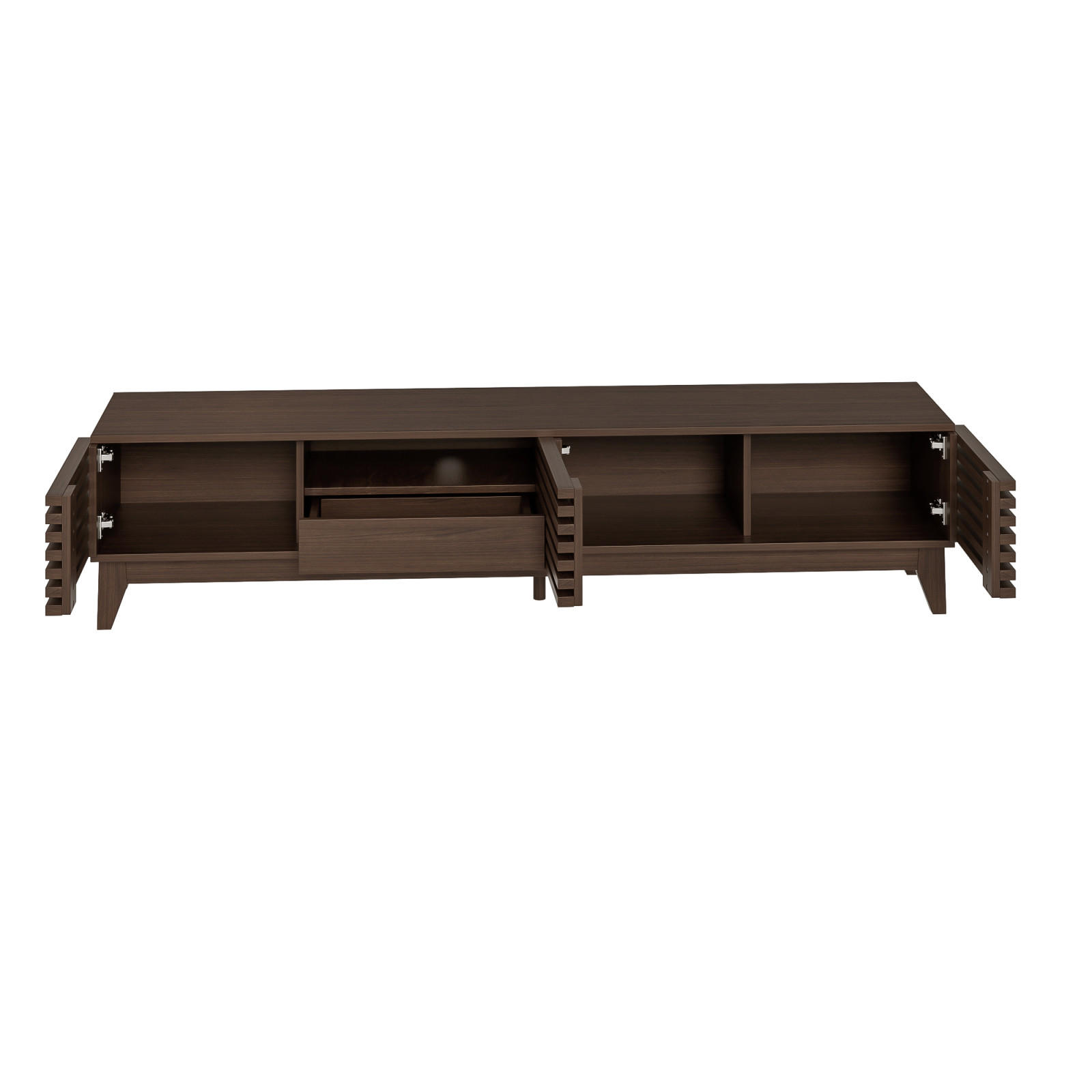 TV Lowboard 170x35x40 cm, 1 Schublade, 3 Türen, Vintage Holz - Braun, Holz (170/40/35cm)