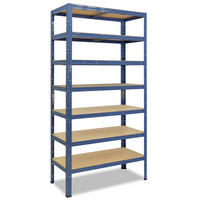 SCHWERLASTREGAL HOME 230x110x50 cm in blau mit 7 Böden und 125 kg Traglast pro Boden - Blau, Metall (110/230/50cm) - shelfplaza