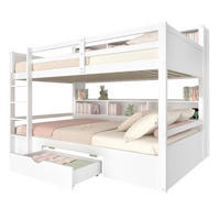 ETAGENBETT 90x200cm + 90x200cm Weiß mit Schubladen Staufächer - Weiß, Holz (90/200cm) - FLIEKS