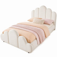 POLSTERBETT 90/200 mit gepolstertem Kopfteil und abgerundeten Ecken in Beige - Beige, Holzwerkstoff/Textil (90/200cm) - EVRYAE