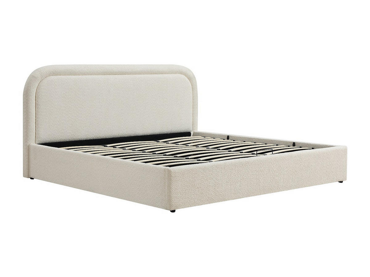 BETT mit Bettkasten - 2 Personen - stoff - beige Fidozia - Beige, Textil (200/200cm) - Vente-Unique