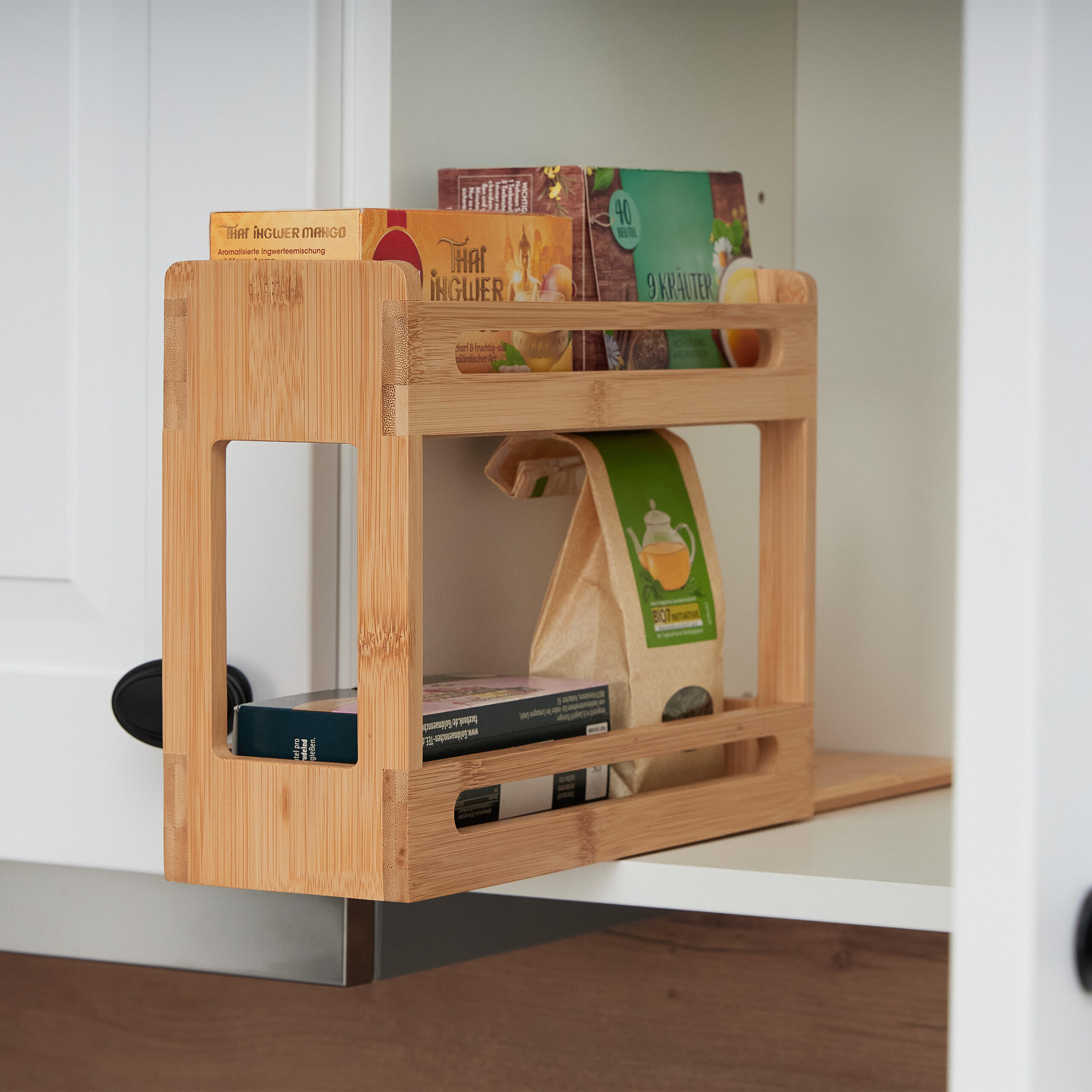 GEWÜRZREGAL - Hellbraun, Holz (30.5/21.5/10.5cm) - Relaxdays