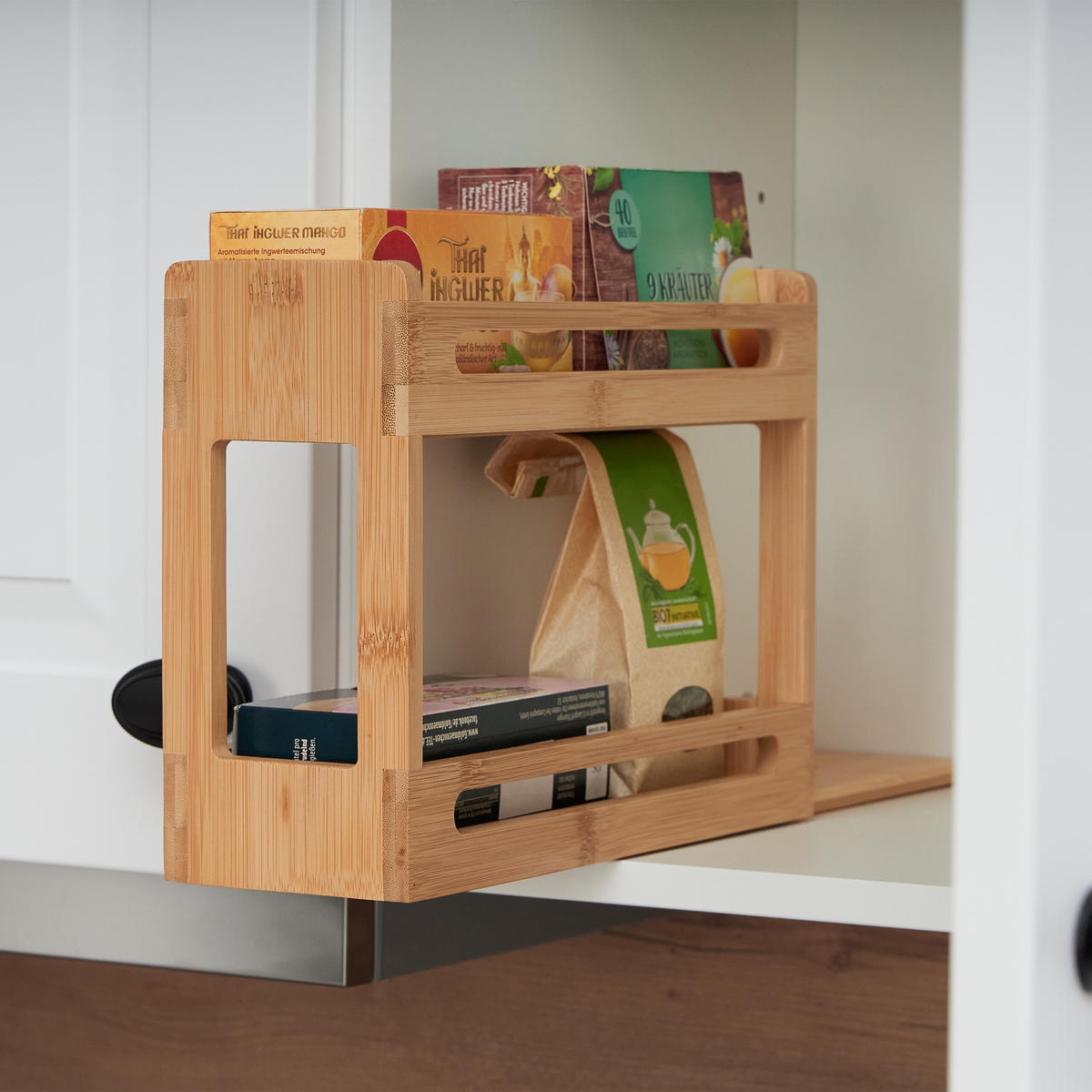 GEWÜRZREGAL - Hellbraun, Holz (30.5/21.5/10.5cm) - Relaxdays