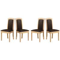 ESSZIMMERSTUHL - Set 4x Roma 8 sonoma, zetta 294  - Braun/Sonoma Eiche, Holz (45/96/41cm) - Leaf Design