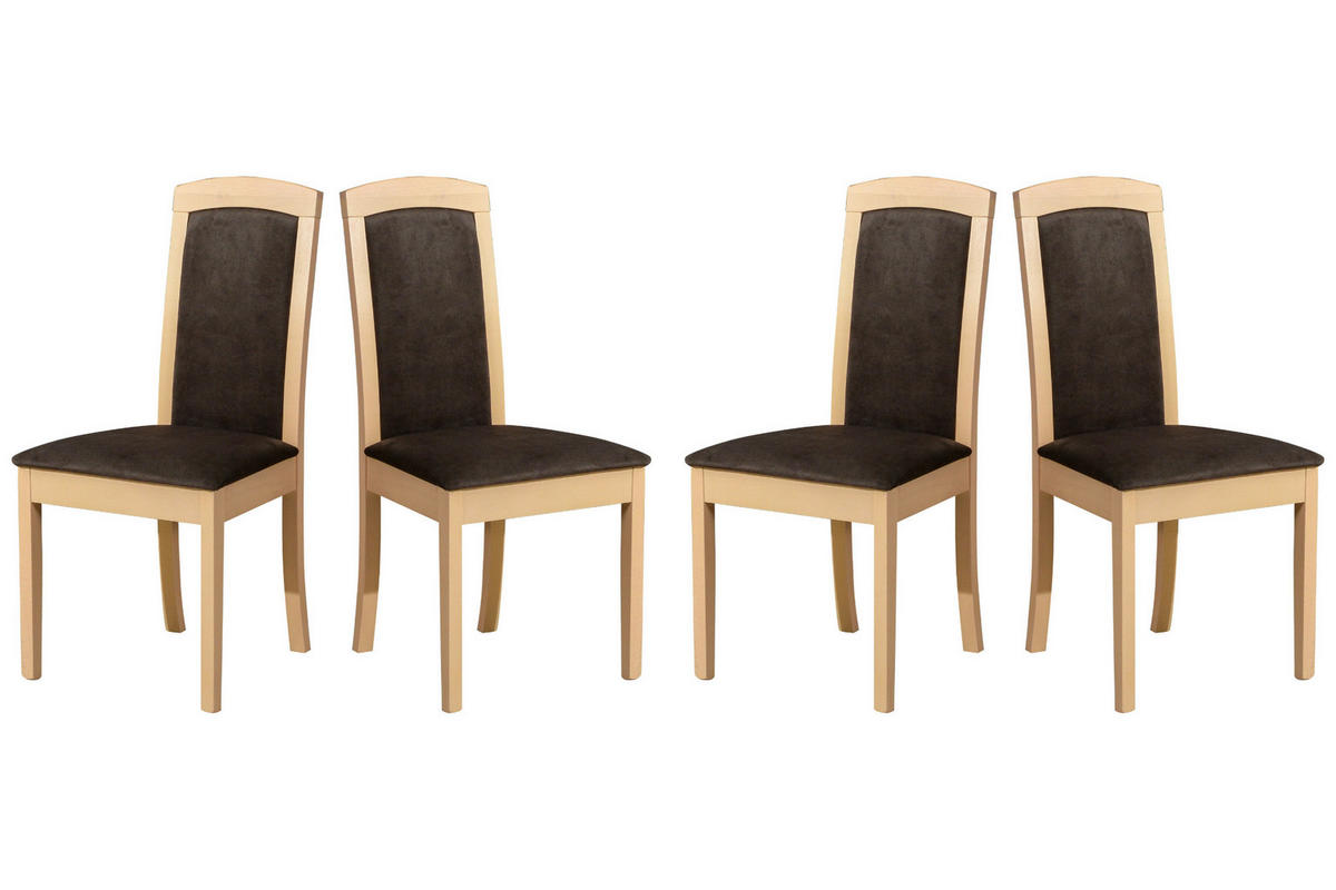 ESSZIMMERSTUHL - Set 4x Roma 8 sonoma, zetta 294  - Braun/Sonoma Eiche, Holz (45/96/41cm) - Leaf Design