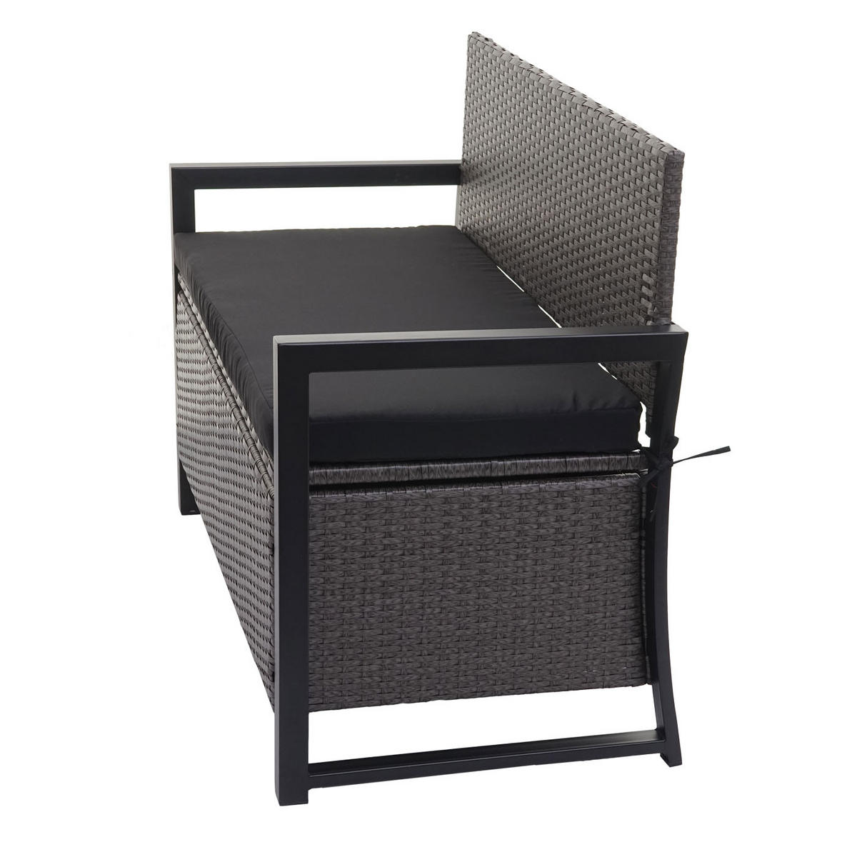 POLY-RATTAN 2ER SITZBANK Grau, Schwarz - Schwarz/Grau, Kunststoff (117/87/57cm) - MCW
