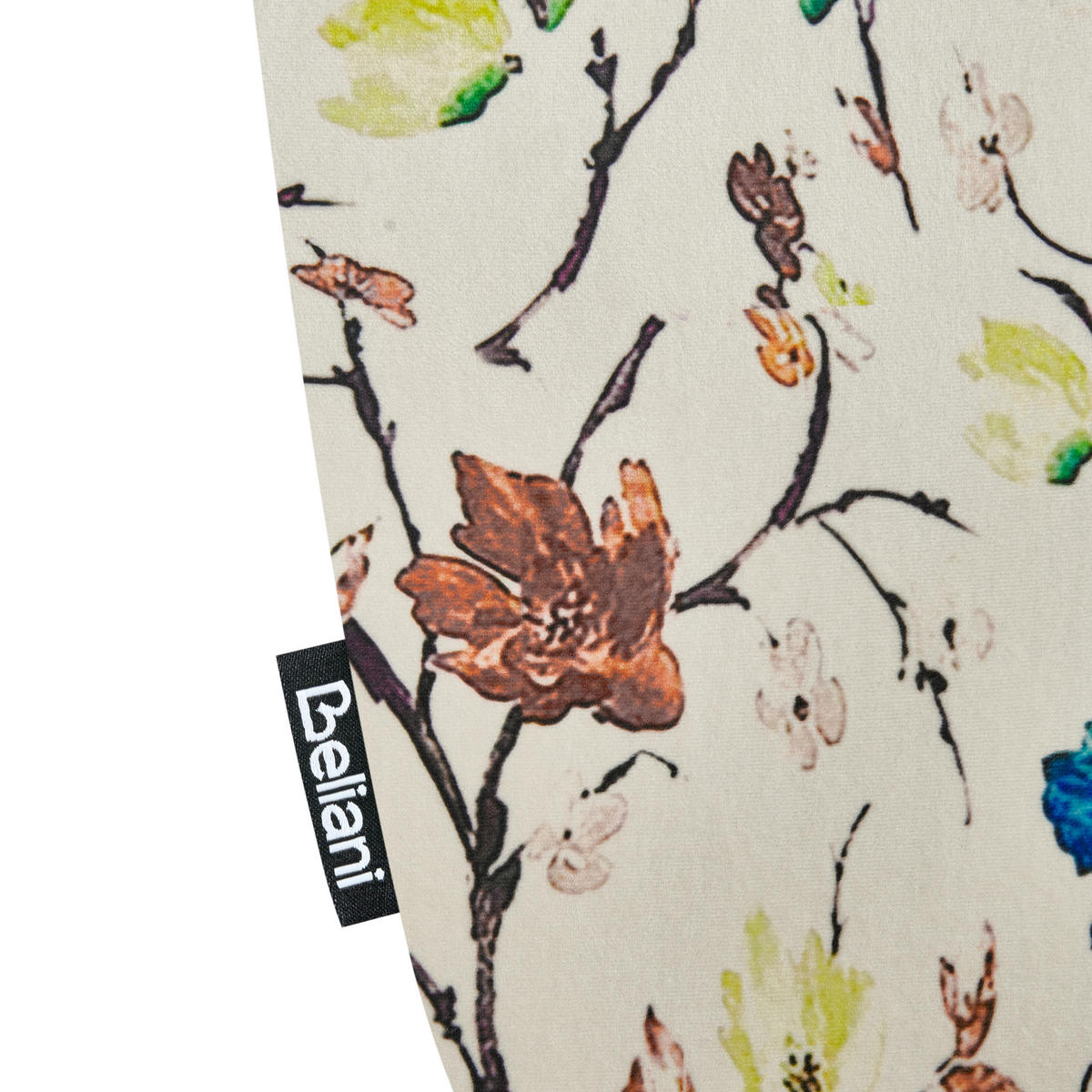 SESSEL Blumenmotiv cremeweiß mit Hocker Vejle - Hellbraun/Multicolor, Textil (62/93/78cm) - Beliani