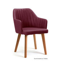 ARMLEHNSTUHL (2er-Set) Dasi 58x81x60 Eiche geölt/Marsala - Eichefarben/Brombeere, Kunststoff (60/81/58cm) - 58aufmkessel