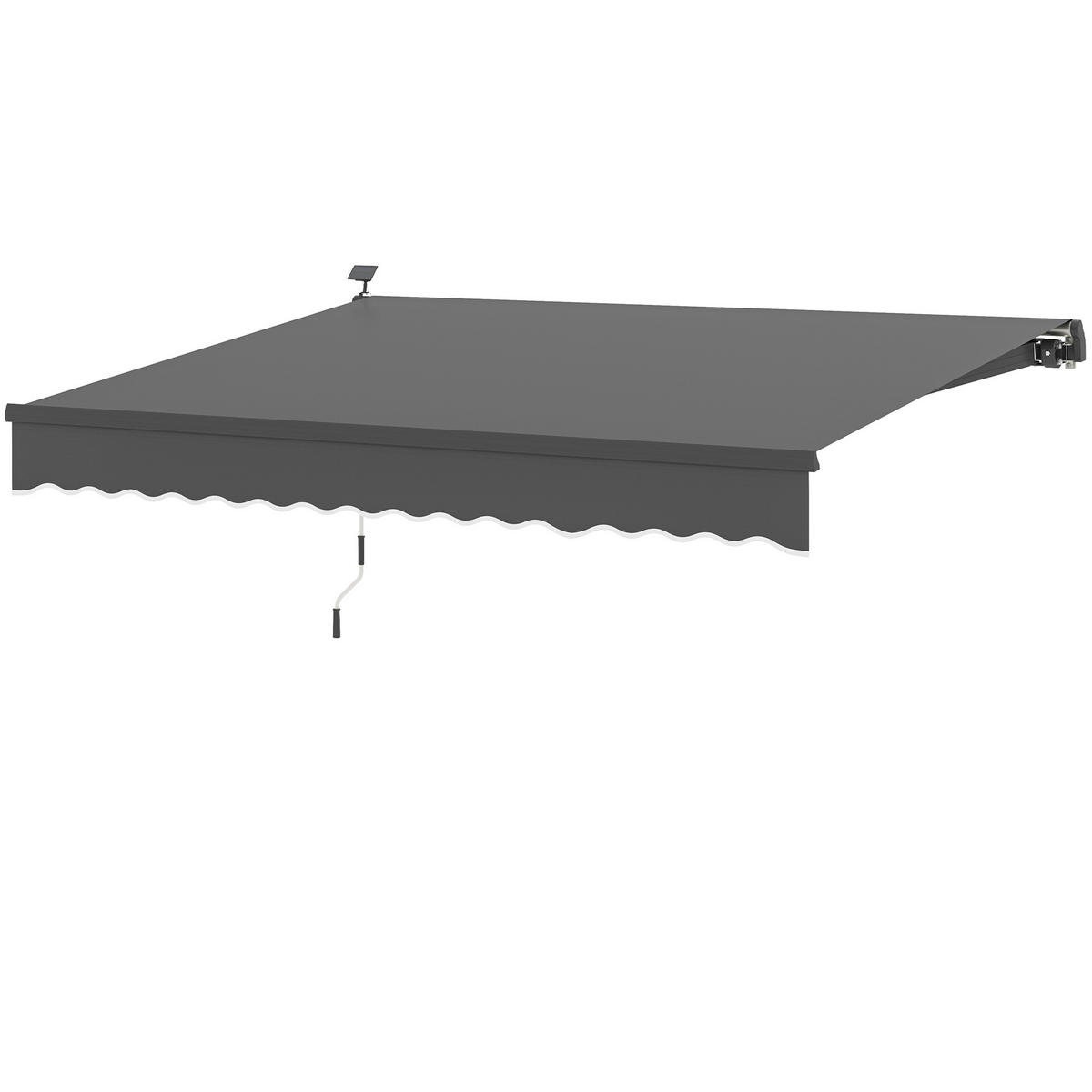 KLEMMMARKISE mit Handkurbel Solar-Lichte Gelenkarmmarkise Markise Sonnenschutz UV 50+ 400 cm breit Grau - Grau, Metall (395/150/300cm)