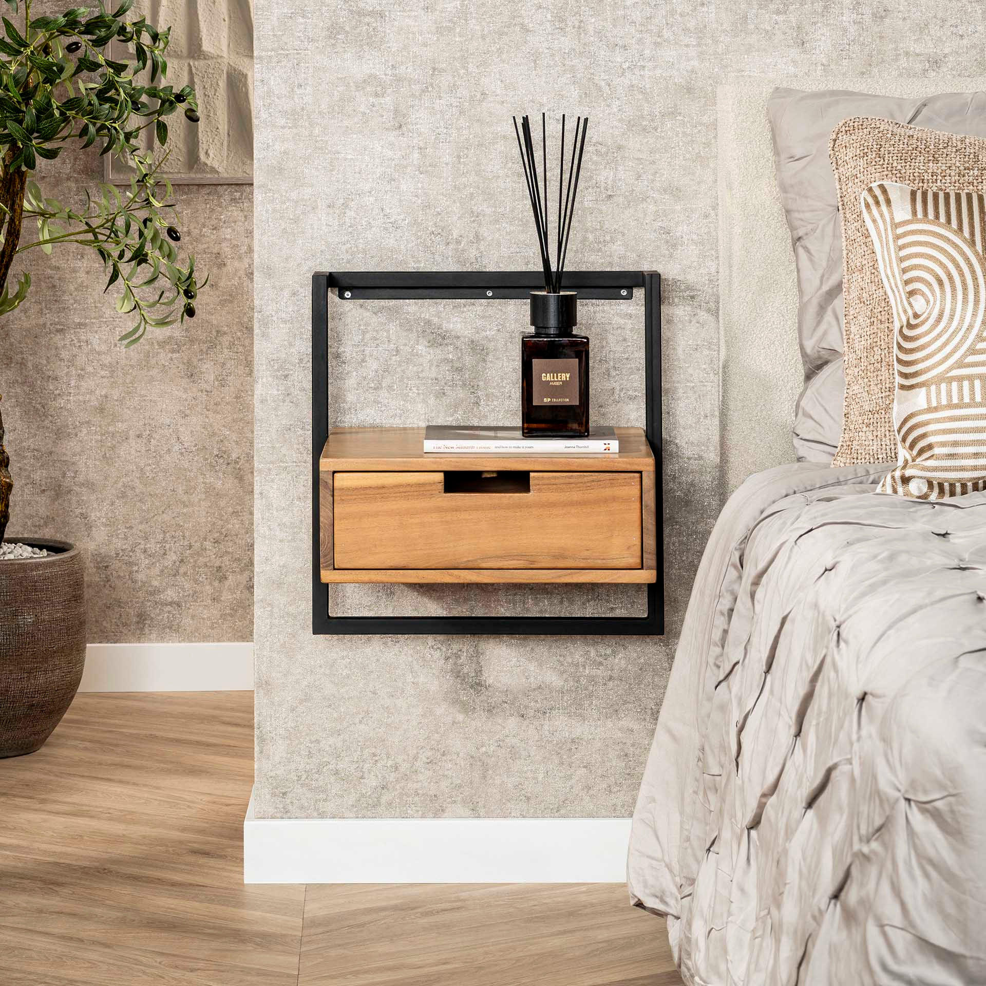 NACHTTISCH Air Solid Braun 44/35/45 cm - Braun, Holz (35/45/44cm) - Hoyz Collection