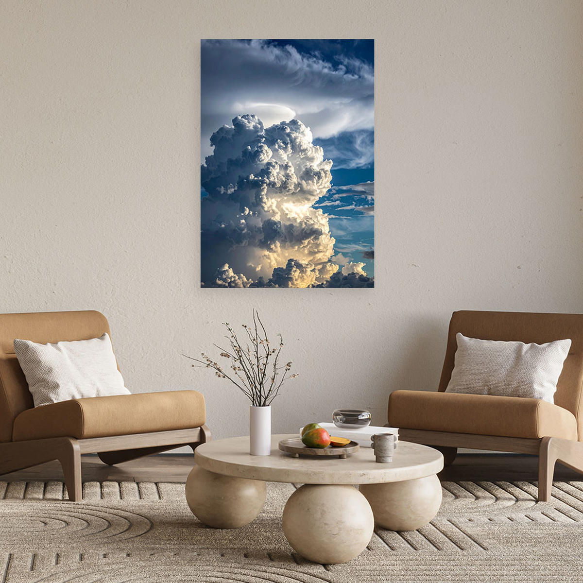 LEINWANDBILD Natur und Botanik 80x120cm - Blau, Textil (80/120cm) - Feeby