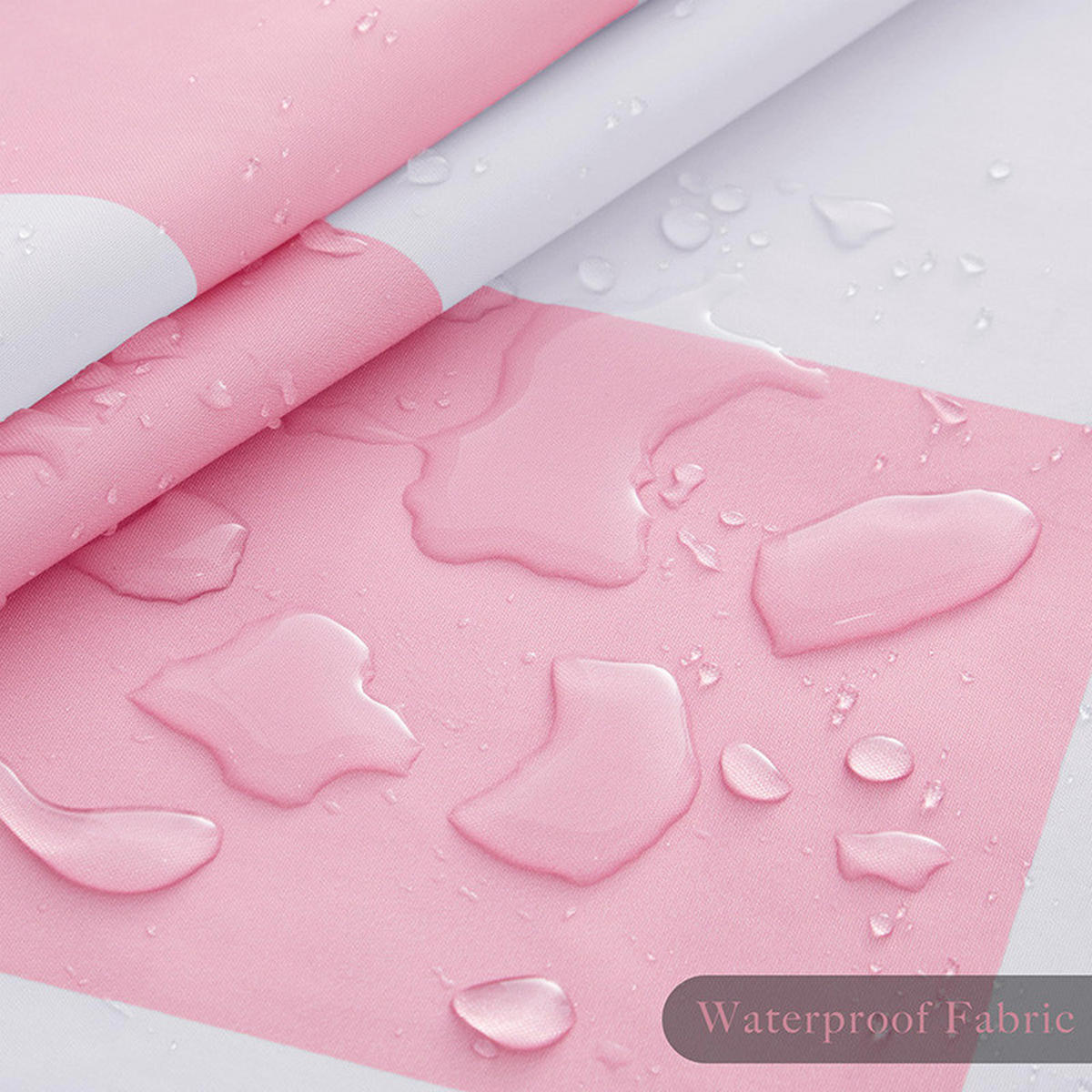 DUSCHVORHANG Rosa Weiß kariert 180 x 180 cm Schachbrettmuster wasserdicht fürs Badezimmer - Multicolor, Textil (180/180cm) - MCBOSON