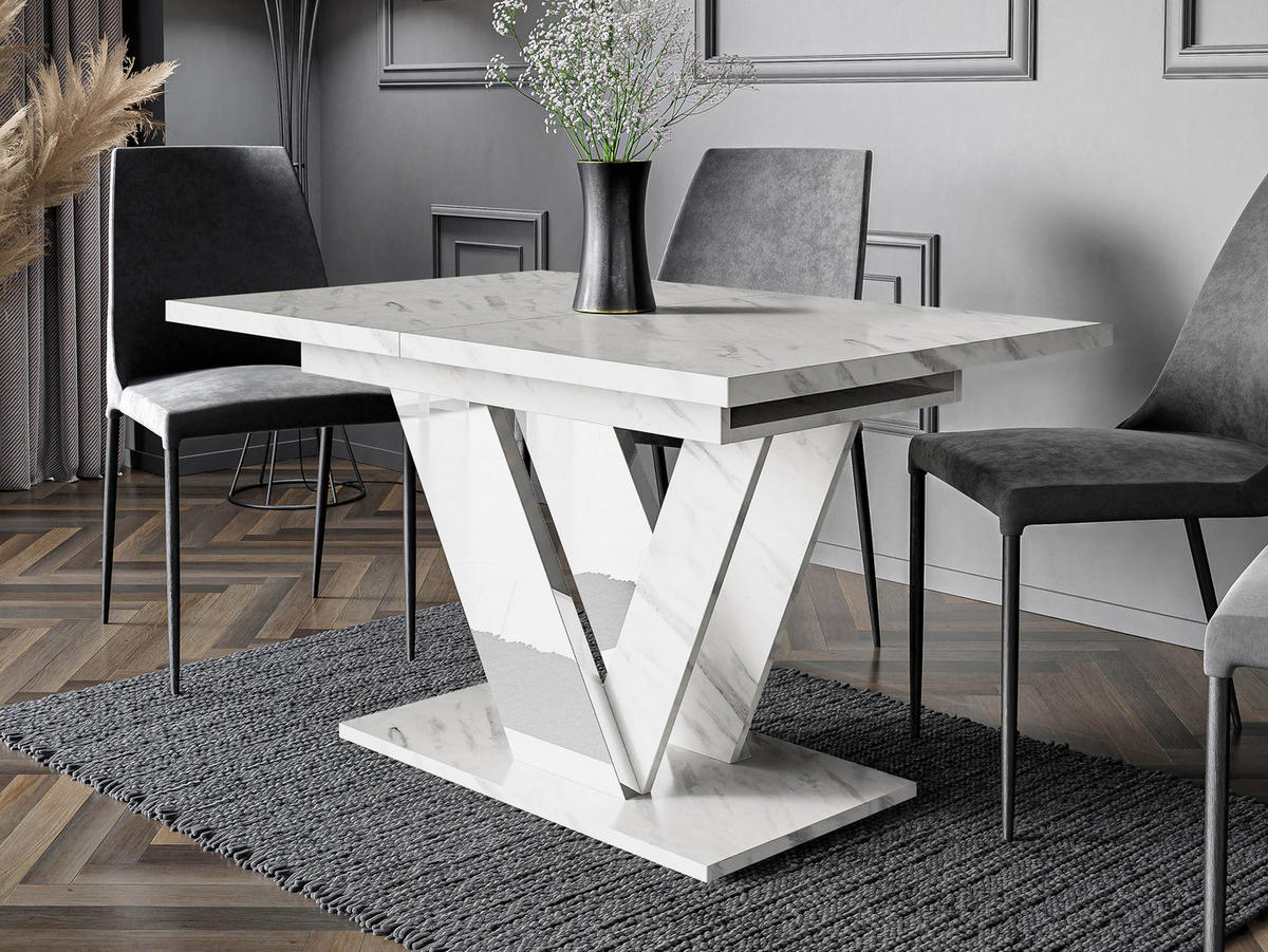ESSTISCH ausziehbar Dubai - Weiß, Holzwerkstoff (80/120/76cm) - MIRJAN24