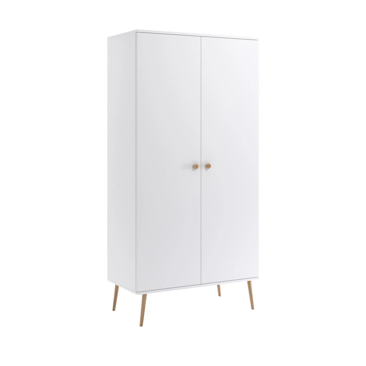 KLEIDERSCHRANK NATURA, 100 cm, Weiß Matt, mit Kleiderstange - Weiß, Holz (100/202/52cm) - Excellent Home