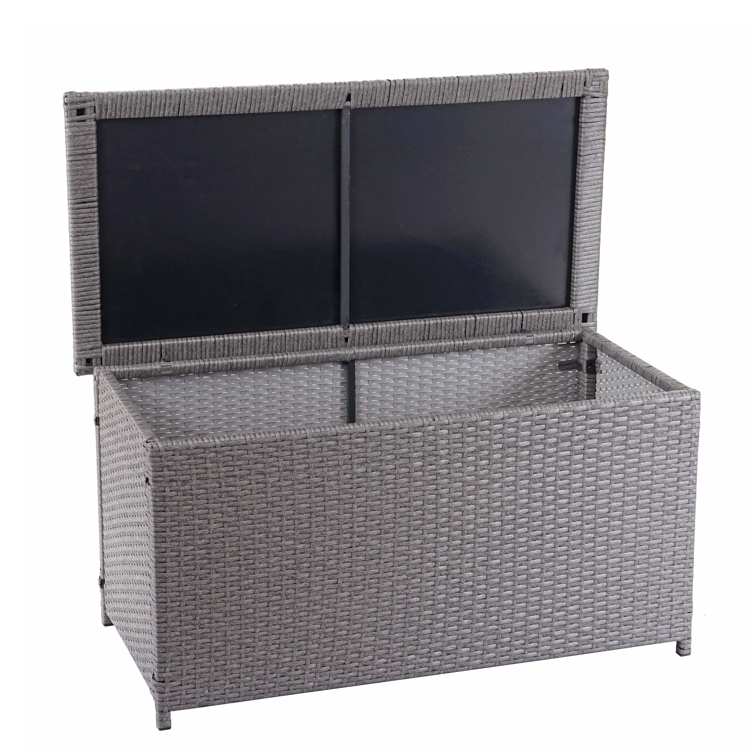 KISSENBOX aus Poly-Rattan HxBxT 51x115x59cm Basic grau 250L - Grau, Kunststoff (115/51/59cm) - PROREGAL