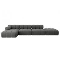 ECKSOFA modulares Sofa Lizur-L2 - 380x160x70 cm Dunkelgrau Velours - Dunkelgrau, Holzwerkstoff/Textil (380/160cm) - ALTDECOR